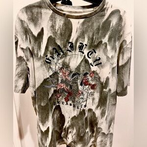 Eleven Paris Gray and Black Short Sleeve Tee with Dynamic Design